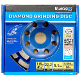 BlueSpot Dry Diamond Cutting Grinding Blade Disc Brick Grinder 115mm 4 1/2"
